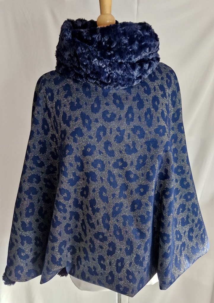 Poncho Dame Bleu Marine